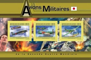 GUINEA - 2011 - Japanese Military Aircraft - Perf 3v Sheet - Mint Never Hinged