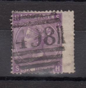 GB QV 1869 6d Violet SG108 Plate 9 Used X8602