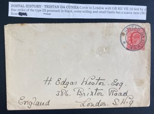 1920s Tristan Da Cunha Cover To London England Type III Postmark