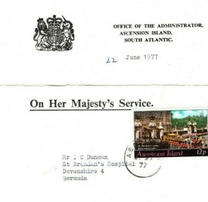 ASCENSION OHMS Cover *Administrator's Office* Cachet Bermuda Hospital 1974 EB86