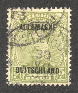 Germany-Belgian Occupation Scott 1N4 Used - 1919 Overprint - SCV $1.00