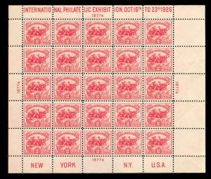 momen: US Stamps #630 White Plains Sheet NH OG XF