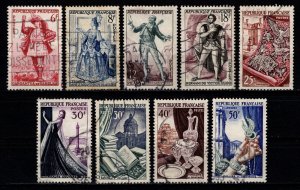 France 1953-55 Nat. Industries & Literary Figures, Part Set [Used]