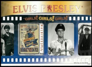 Maldives 2010 - Elvis Presley - IMPERF Souvenir Stamp Sheet - Scott #3009 - MNH