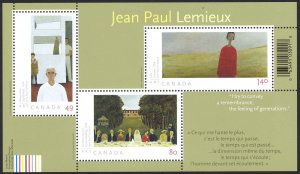 Canada Sc# 2068 MNH Souvenir Sheet 2004 80c-$1.40 Art Canada:Jean-Paul Lemieux