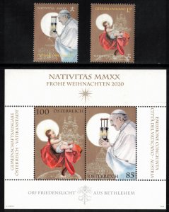 VATICAN CITY 2020 Christmas; Scott 1755-57; MNH