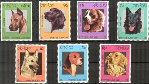 Laos 1987 Dogs Set of 7 MNH