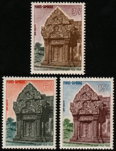 ✔️ CAMBODIA 1963 - ANGKOR PREAH VIHEAR Sc. 119/121 Mi. 151/153 MNH ** [1KHP151]