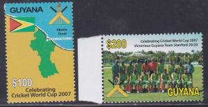 Guyana # 2981-2982 & 3983, Cricket World Cup, NH, 1/2 Cat.