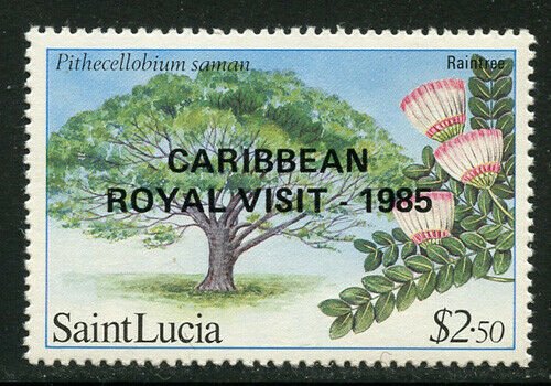 St Lucia 1985 Royal Visit Overprints set Sc# 796-802 NH