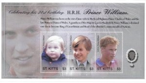 Saint Kitts 2003 - Prince William - Sheet of 3 Stamps - Scott #565 - MNH