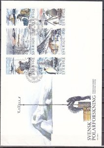 Sweden, Scott cat. 1754a. Polar Exploration Booklet Pane. First day cover. ^