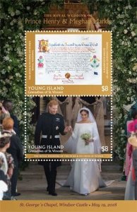 Young Island 2019 - Prince Harry and Meghan - Souvenir stamp sheet - MNH