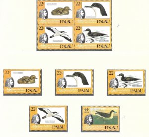 PALAU Sc 63-66+66a NH ISSUE OF 1985 - BIRDS 