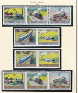 Sharjah # MI792-801A-B, Railroads -Trains, Perf & IMPERF, Mint NH