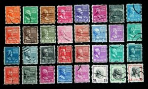 SC 803-834 Set of 32 used 1938 US Presidential Prexie Issue well picked F/VF/XF