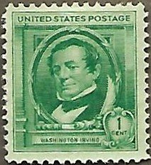 United States #859 1c Washington Irving MNG (1940)