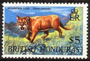 British Honduras 1968 / 1972 Mountain Lion Puma MNH