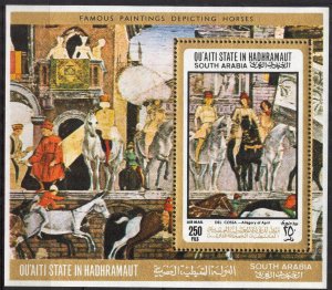 {AH007} ADEN / Hadhramaut 1967 Art Paintings Horses S/S MNH** Mi.:Bl.19 12 Eur.