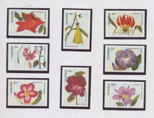 UGANDA - Scott 612-619 - MNH -  Flowers --c