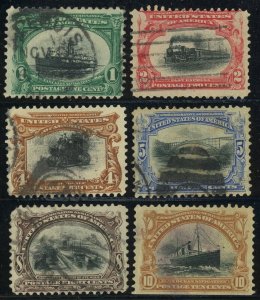 USA #294-299 Pan-American Exposition Issue Postage Stamps 1901 Used