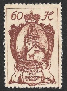 LIECHTENSTEIN 1920 60h VADUZ RED TOWER Pictorial Sc 40 MLH