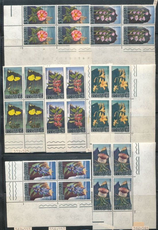 San Marino 1966/79 Sport Religion Mushrooms Flowers MNH (Apx 144 Stamps) CP485