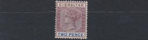 GIBRALTAR  1898      S G 41  2D  BROWN PURPLE & ULTRAMARINE     MH  