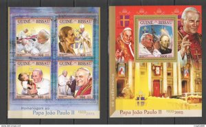 2016 Guinea-Bissau Religion Pope John Paul Ii 1Kb+1Bl ** Stamps St905