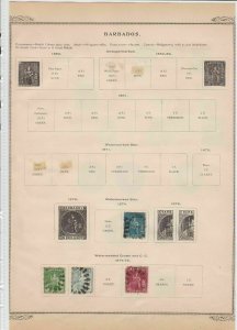 barbados early stamps  on album page ref r11421