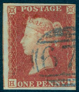 SG8, 1d red-brown, USED. Cat £250. BLUE POSTMARK.