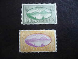 Stamps - Guadeloupe - Scott# 105,107 - Mint Hinged Part Set of 2 Stamps