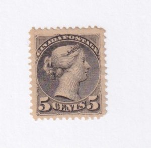 CANADA # 38 VF-MLH 5 cents QUEEN VICTORIA NICE