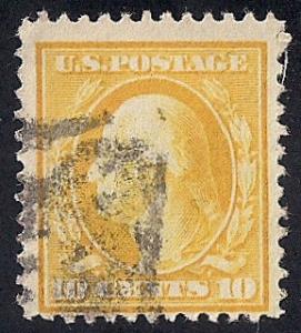 381 10 cents Washington, Yellow Stamp used F