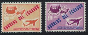 Ecuador Centenary of Paris Postal Conf 2v SG#1230-1231