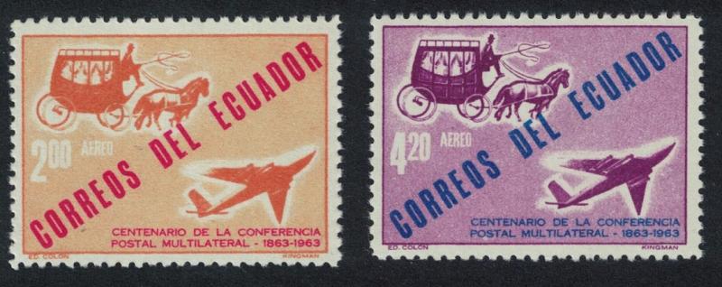 Ecuador Centenary of Paris Postal Conf 2v SG#1230-1231