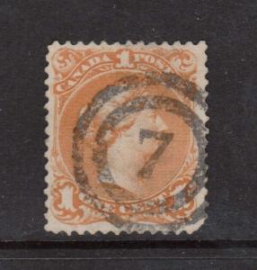 Canada #23 XF Used With Superb 2 Ring 7 Cancel