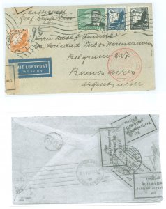 Germany C49/C53/C54/C55 This cover traveled aboard one of twelve round trip flights the Graf Zeppelin made between Germany and S