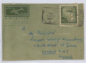 PAKISTAN AIR LETTER Stationery Cantt GB London 1953{samwells-covers}ZV198