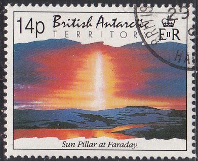 British Antarctic Territory 1992 used Sc #198 14p Sun pillar at Faraday