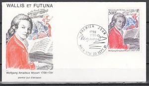 Wallis & Futuna, Scott cat. C168. Composer Mozart issue. First day cover. ^