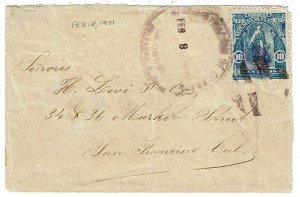 Salvador 1901 La Union cancel on cover to the U.S.