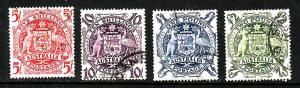 Australia-Sc.#218-21-used Arms of Australia set-1949-50-