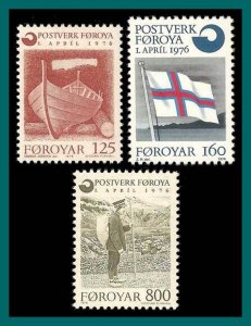 Faroe Islands 1976 Post Office, MNH 21-23,SG20-SG22