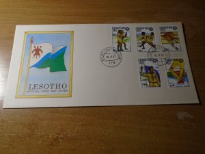 Lesotho  #  593-97  Scouting   FDC