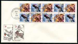 2285b US 25c Grosbeak & Owl pane/10 FDC,   Artmaster cachet