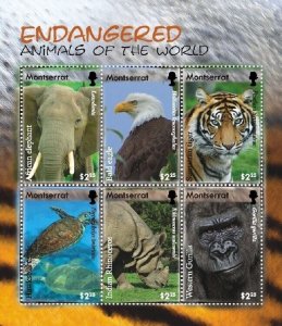 Montserrat 2008 - Endangered Animals - Sheet of 6 Stamps - Scott #1202 - MNH