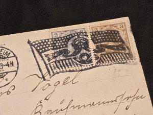 1905 MANNHEIM Imperial Flag Multiple Cancel German Reich era Postcard