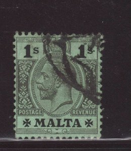 1915 Malta 1/- Wmk Mult Crown CA Good Used SG81a