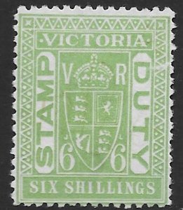 Australia- Victoria AR -44   1879   6 sh  fine mint    no gum